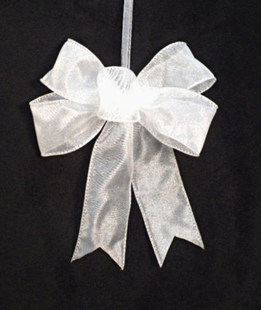 White Christmas Tree Bows 