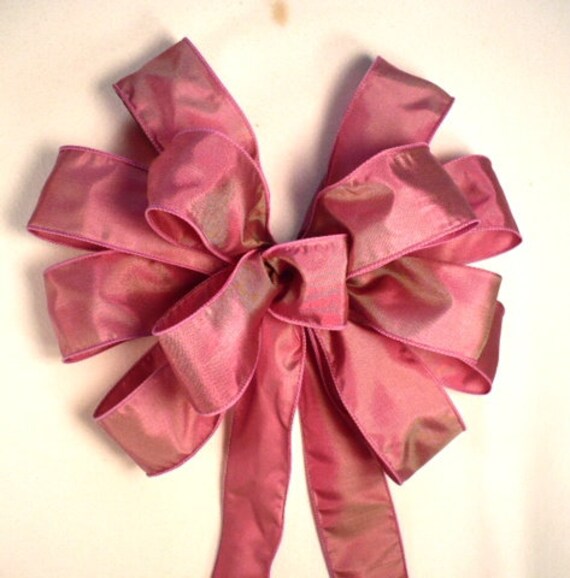 Christmas Bows - Wired Burgundy Sheer Chiffon Christmas Wreath Bow 10 Inch