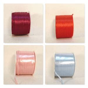 Satin double face 1/8&quot; x 100 yards, burgundy satin double face, red satin double face.