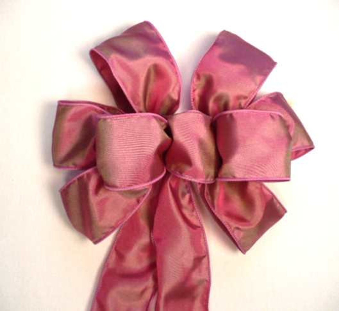 Christmas Bows - Wired Burgundy Sheer Chiffon Christmas Wreath Bow 10 Inch