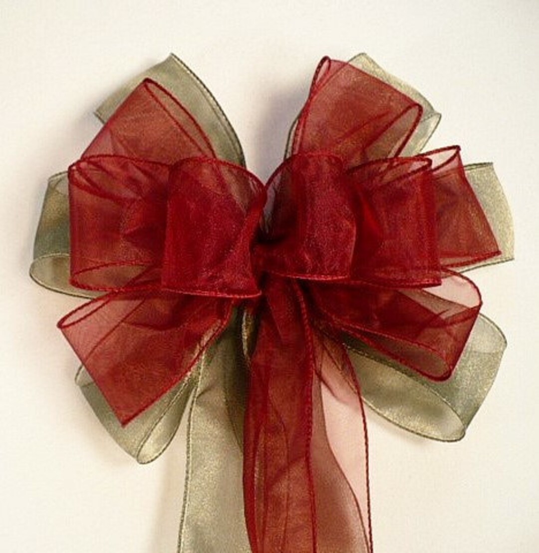 Burgundy Sage Green Wreath Bow, Sage Green Burgundy Wreath Bow, Summer