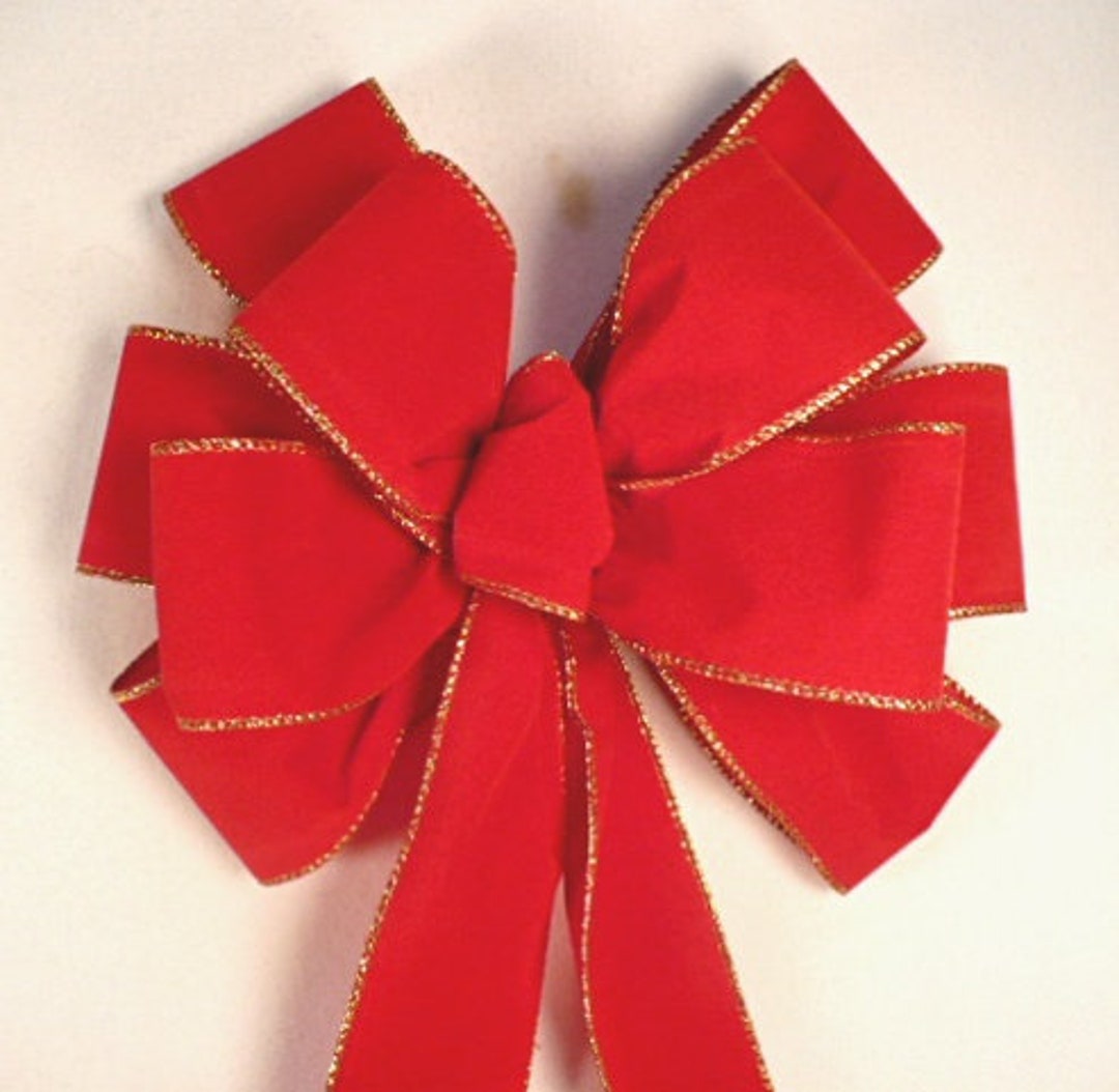 Red Velvet Wreath Bow Red Velvet Christmas Tree Bow Red Etsy