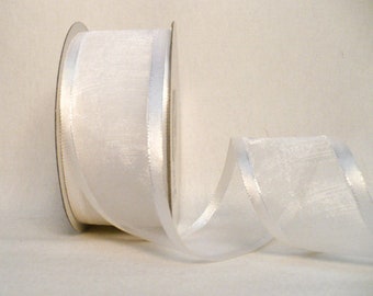 White Double Faced Satin Ribbon, 2x25 Yards
