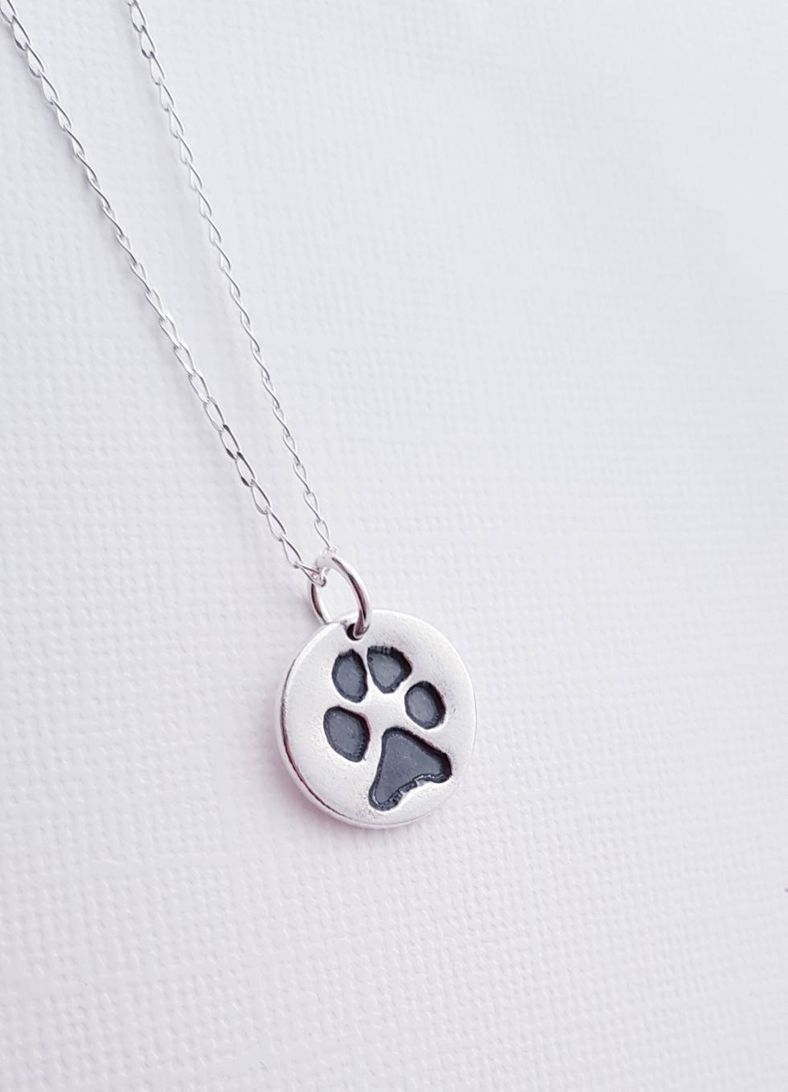 Your Pet's Actual Paw Print necklace Dog Cat Paw Print | Etsy