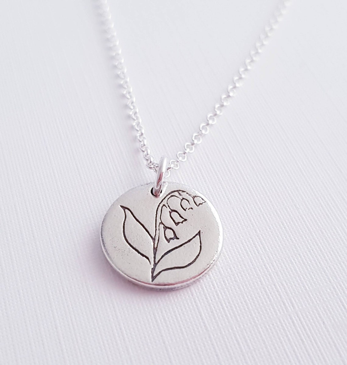 Lily of the Valley Necklace Sterling Silver Flower Pendant Etsy UK