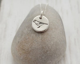 Tiny Jay Bird Necklace, Silver Jay Pendant, Garden Birds Gift British Birds, Bird Lover Gift, Sterling silver Bird Necklace