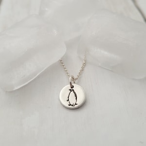 Tiny Penguin Necklace - Silver Penguin Bird Pendant - Christmas Penguin Necklace - Penguin Jewellery