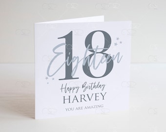 personalised Eighteenth birthday card, 18th birthday card for a Boy, grandson, nephew, godson, best mate 18th card eighteen