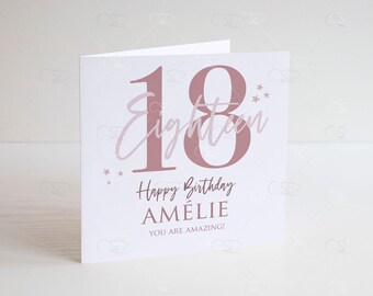 personalised Eighteenth birthday card, 18th birthday card for a girl, daughter, granddaughter, daughter, niece, eighteen