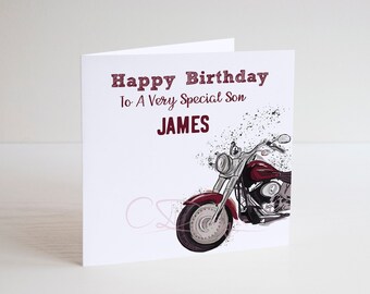 Personalised Ducati Motorbike Birthday Card Boy Husband Son Grandson Nephew