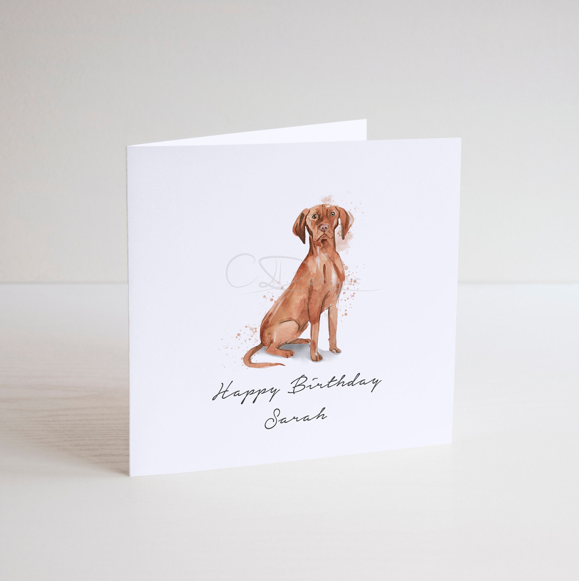 Carte D Anniversaire Hongroise Vizsla Personnalisee Carte Etsy France