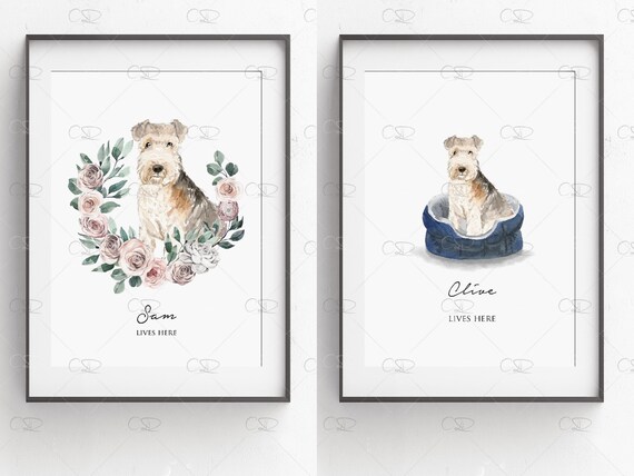 UNFRAMED Personalized Option Lakeland Terrier Art Die Cut Lakeland Terrier Print Lakeland Terrier Silhouette Gift