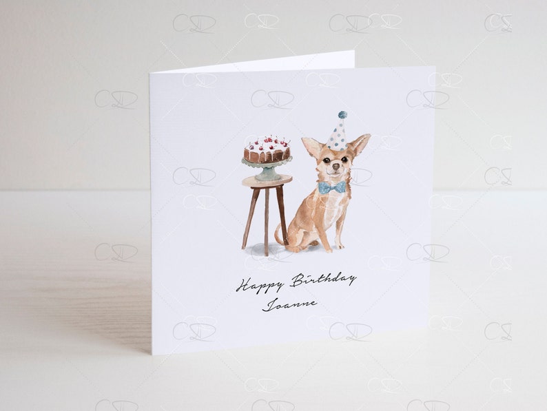 Personalised Chihuahua Birthday Card Black Chihuahua Card | Etsy