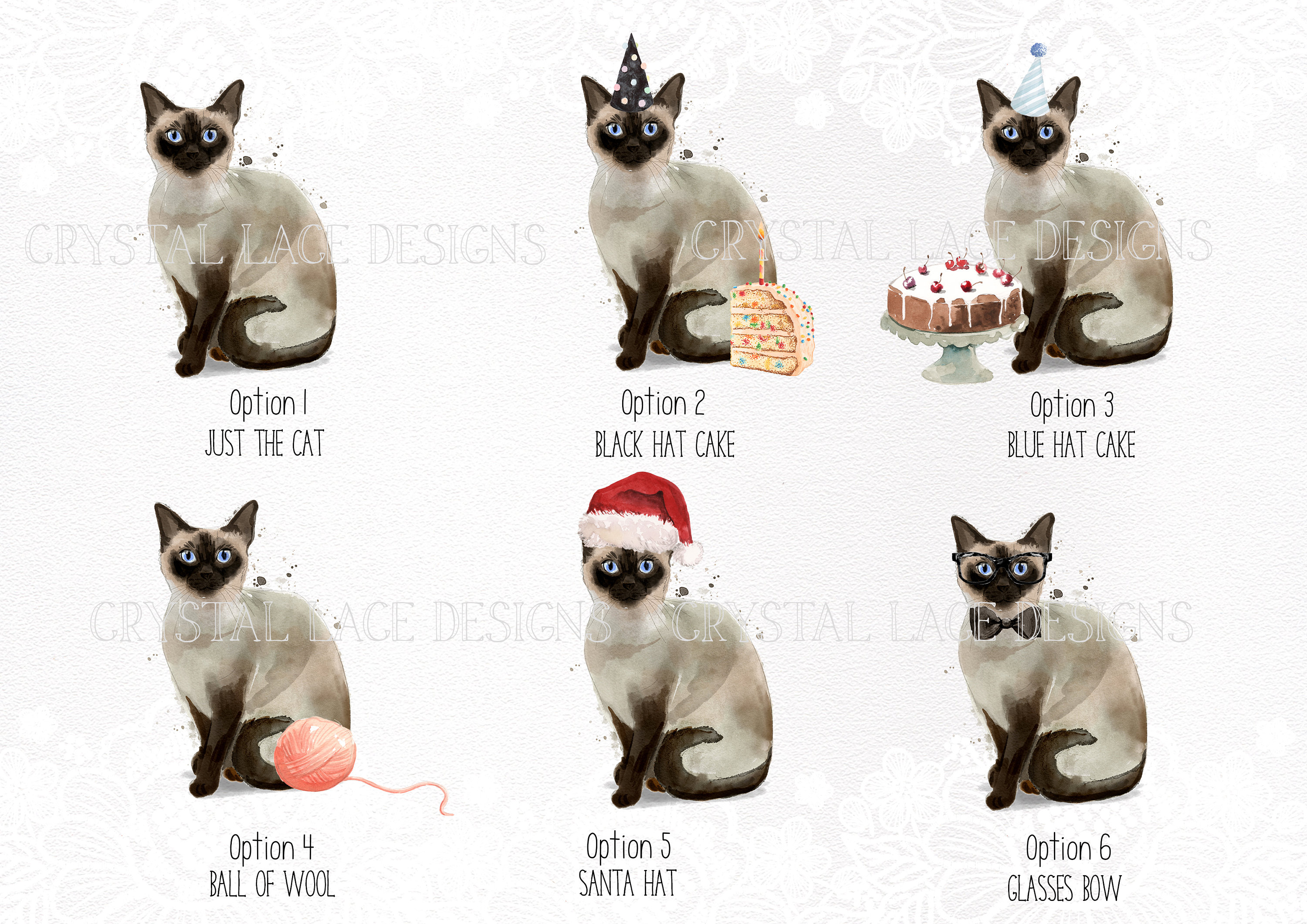 Personalised Siamese Birthday card Siamese cat card | Etsy