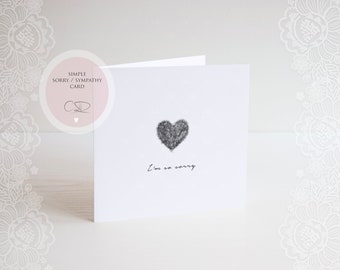 I'm so sorry card, heart scribble, hand made sorry card, sympathy card