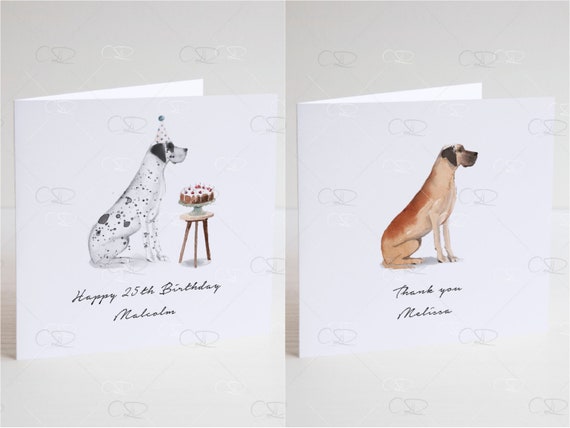 To From Pet Dog Great Dane Personalised Birthday Card