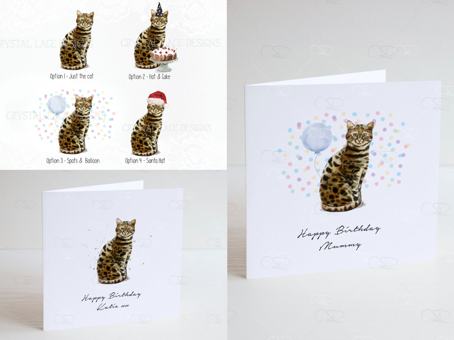 Personalised Bengal Birthday Card Personalised Bengal Cat - Etsy UK