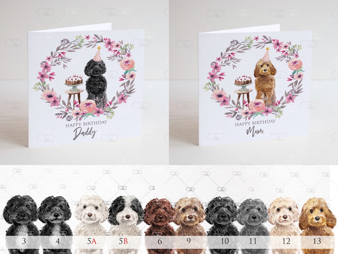 Cockapoo Photo Card Personalised Cockapoo Birthday Card, Cavapoo Birthday Card, Shihpoo ...