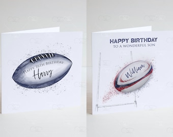 Rugby Birthday Card Etsy