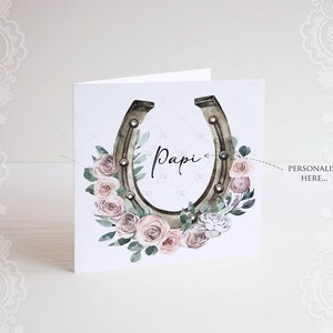 personalised Horse Sympathy Card, Horse Loss Card, Pony Memorial Card horseshoe card