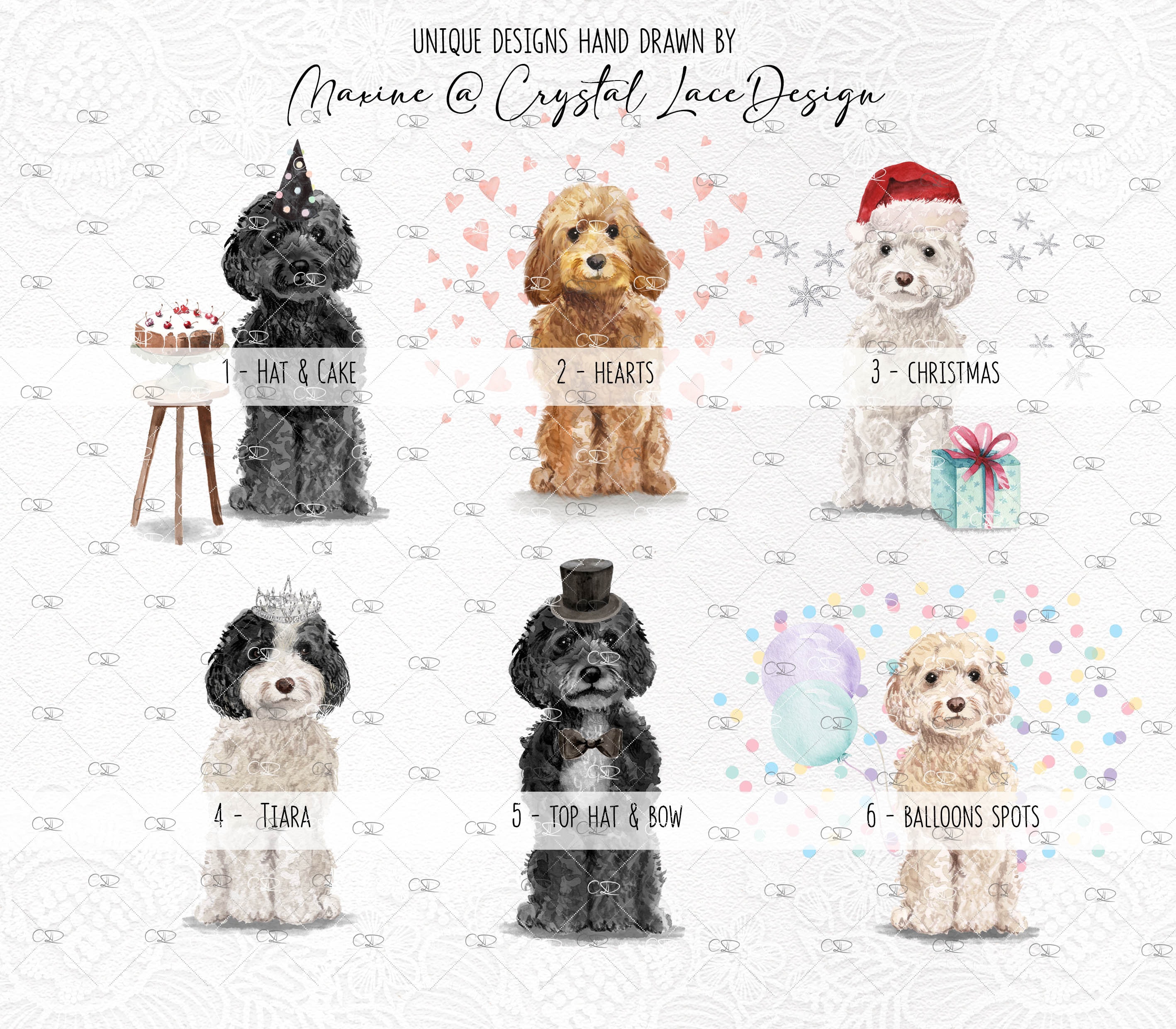 Personalised Cockapoo Birthday Card, Cavapoo Card, Cavachon ...