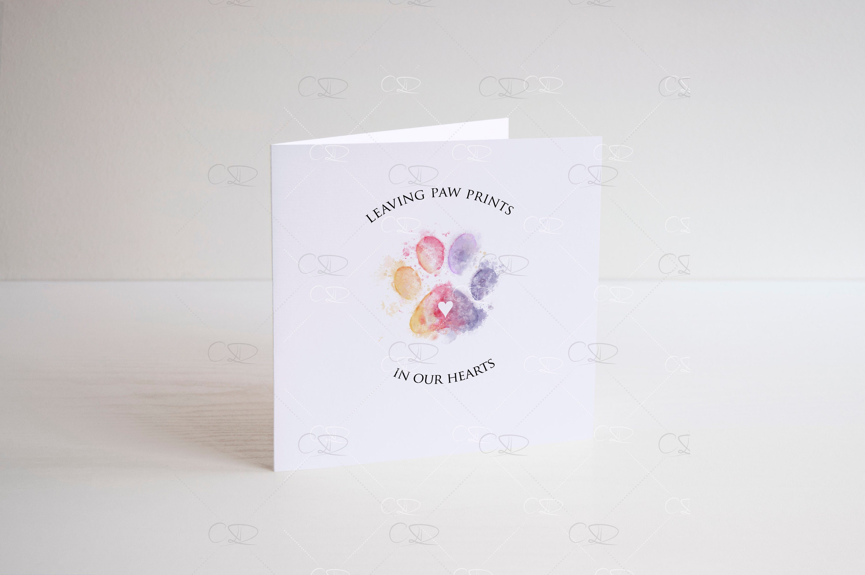 Personalised Pet Loss Card Rainbow Paw Print Card Cat - Etsy