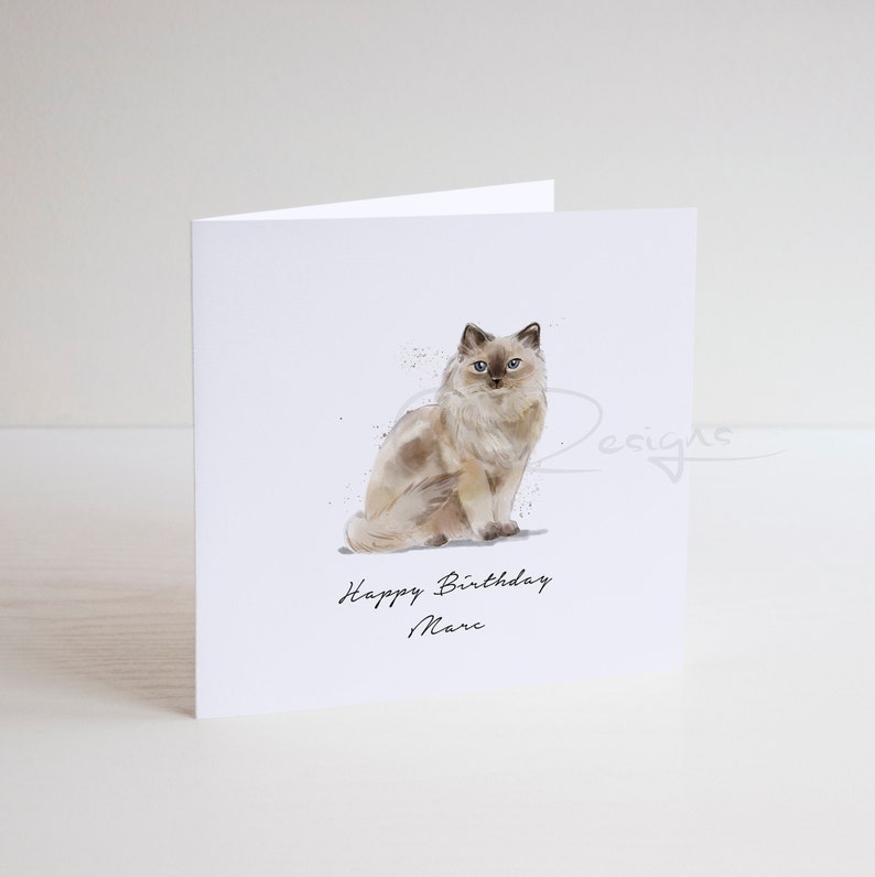 Personalised Ragdoll Cat Birthday Card Personalised Ragdoll | Etsy