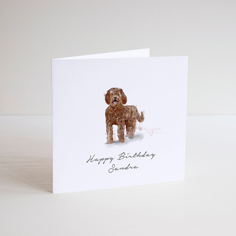 personalised labradoodle birthday card personalised dog card etsy
