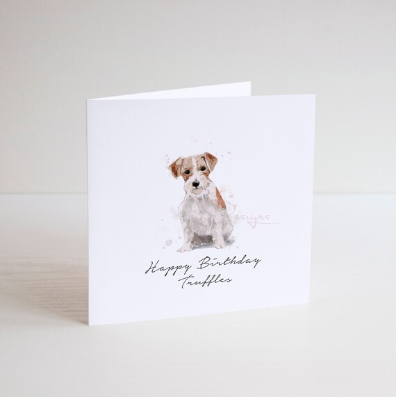 Wire Haired Jack Russell Birthday Card Personalised Dog Card Etsy