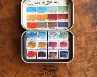 WESTERN OUTLAND Set of 12 Artisan Handmade Watercolor paint Set