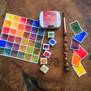 Ensemble de 6 peintures aquarelles faites main pour HBO avec John TRAVEL