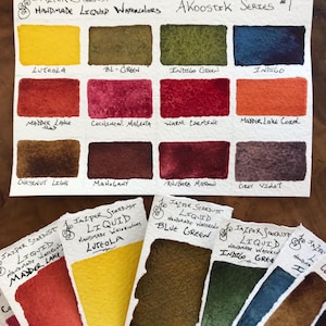 New* Liquid AKOOSTIK set #1 historic Artisanal Handmade LIQUID Watercolors