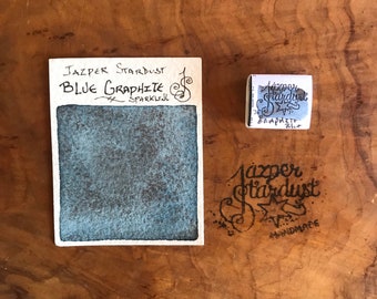 Nouvelle couleur ! GRAPHITE bleu Graphite minéral pétillant Artisanal fait main aquarelle Demi ou pleine casserole