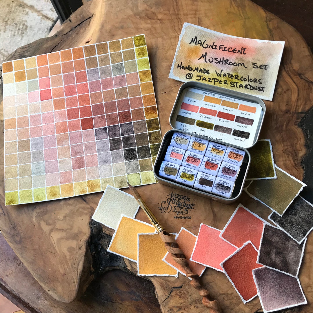 Colorful Handmade Watercolor paint palette - LIMITED edition 9 half