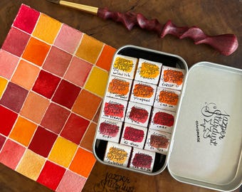 ALL THE WARMTH Set of 14- Artisan Handmade Watercolor paint Set