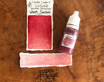New* GENUINE historic Warm CARMINE Artisanal Handmade LIQUID Watercolor