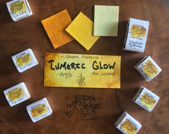 New* TUMERIC GLOW Artisanal Handmade Watercolor Half Pan