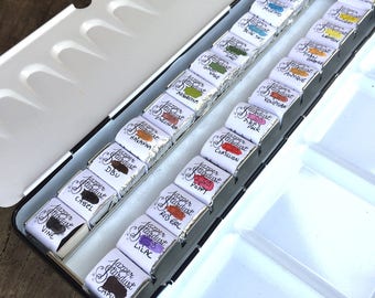Handgefertigtes Aquarellfarben Set 24 Artisan Pigment Pans