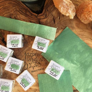 TERRA VERDE COBALTO Mezza padella acquerello artigianale fatta a mano