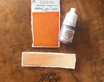 New* GENUINE historic Madder Lake CORAL Artisanal Handmade LIQUID Watercolor