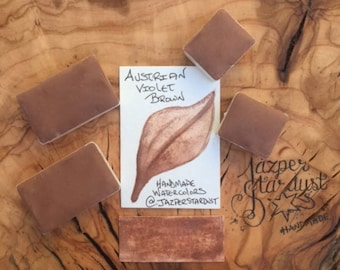 New* AUSTRIAN VIOLET BROWN Exotic Artisanal Handmade Watercolor Half/Full Pan