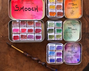 New SMOOCH Set of 12- Artisan Handmade Watercolor paint Set