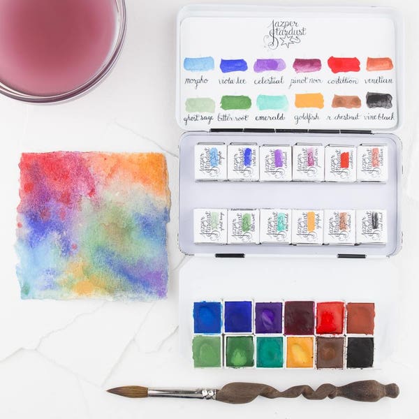 MEADOW JEWELS- Artisan Handmade Watercolor paint Set       Handmade Watercolours       watercolor paint set