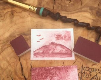 Nuevo* CARNATION DARK/claro Acuarela artesanal hecha a mano en media pastilla (el único rosa resistente a la luz que se encontró entre 1700 y 1800 en las acuarelas inglesas)