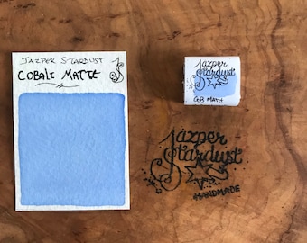 Nouveau* Demi-poêle aquarelle artisanale faite main en COBALT MAT