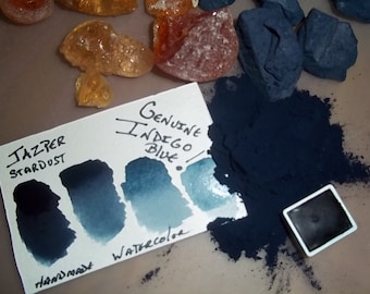 GENUINE INDIGO Jazper Stardust Handmade Watercolor Pan (made with pure plant based Indigo!)