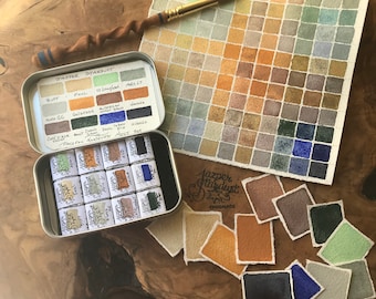 PACIFIC NORTHWEST MIST Set van 12: ambachtelijke handgemaakte aquarelverfset