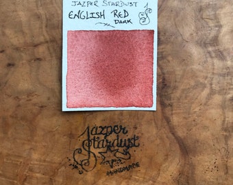 NeW CoLoR! ENGLISH RED DARK Artisanal Handmade Watercolor Half pan