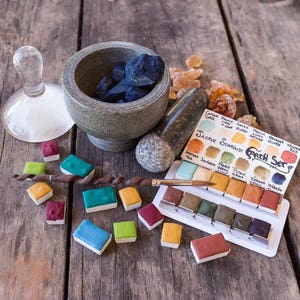 スペシャルセレクションアース12色セット - 本物のワールドアース顔料を使用した職人手作り水彩絵の具セット