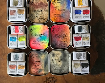 TRAVEL TRIO Ltd. Edition Full Pan Sets Artisanal Handmade Watercolour paint set